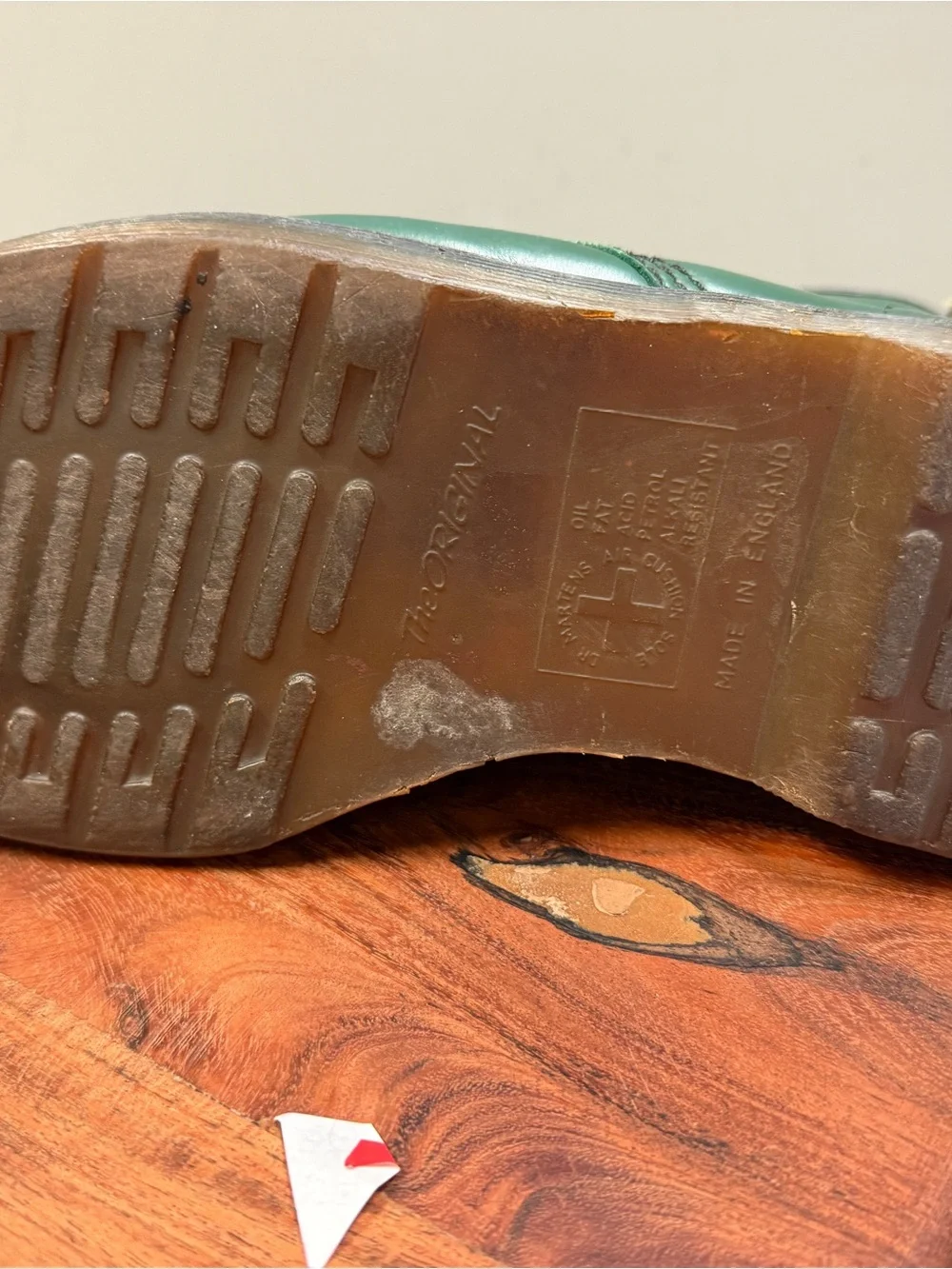 Vintage Dr Martens 1460 Green Made in England 8 Eye Boots UK 10